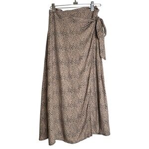 Urban Romantics Women Sm Mob Wife‎ Animal Print Lightweight Tie Wrap Midi Skirt
